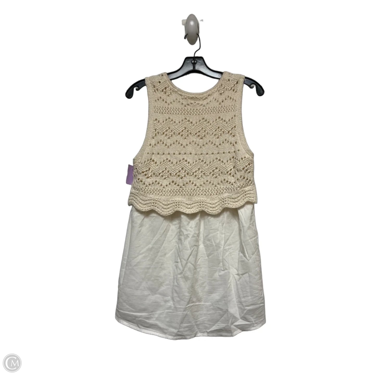 Top Sleeveless By Anthropologie In Cream & White, Size: M