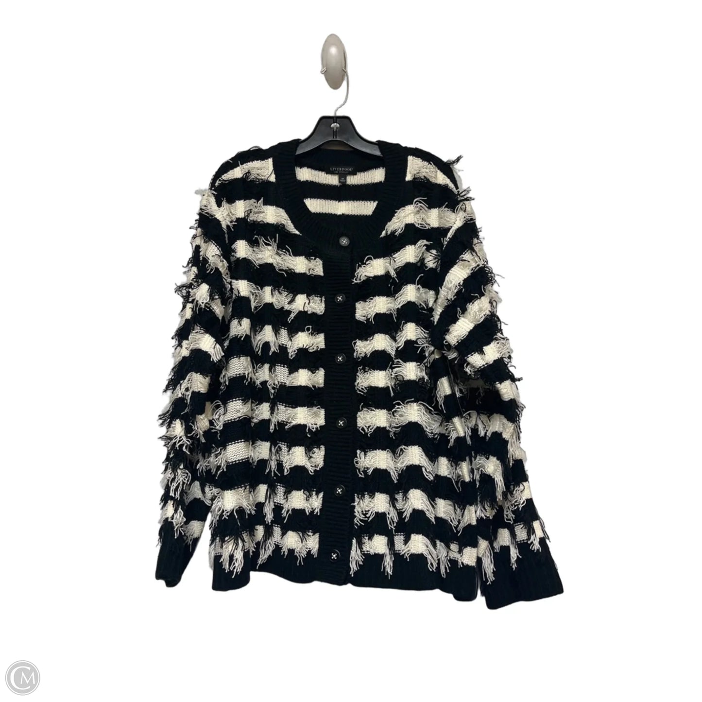 Sweater By Liverpool In Black & White, Size: 3x