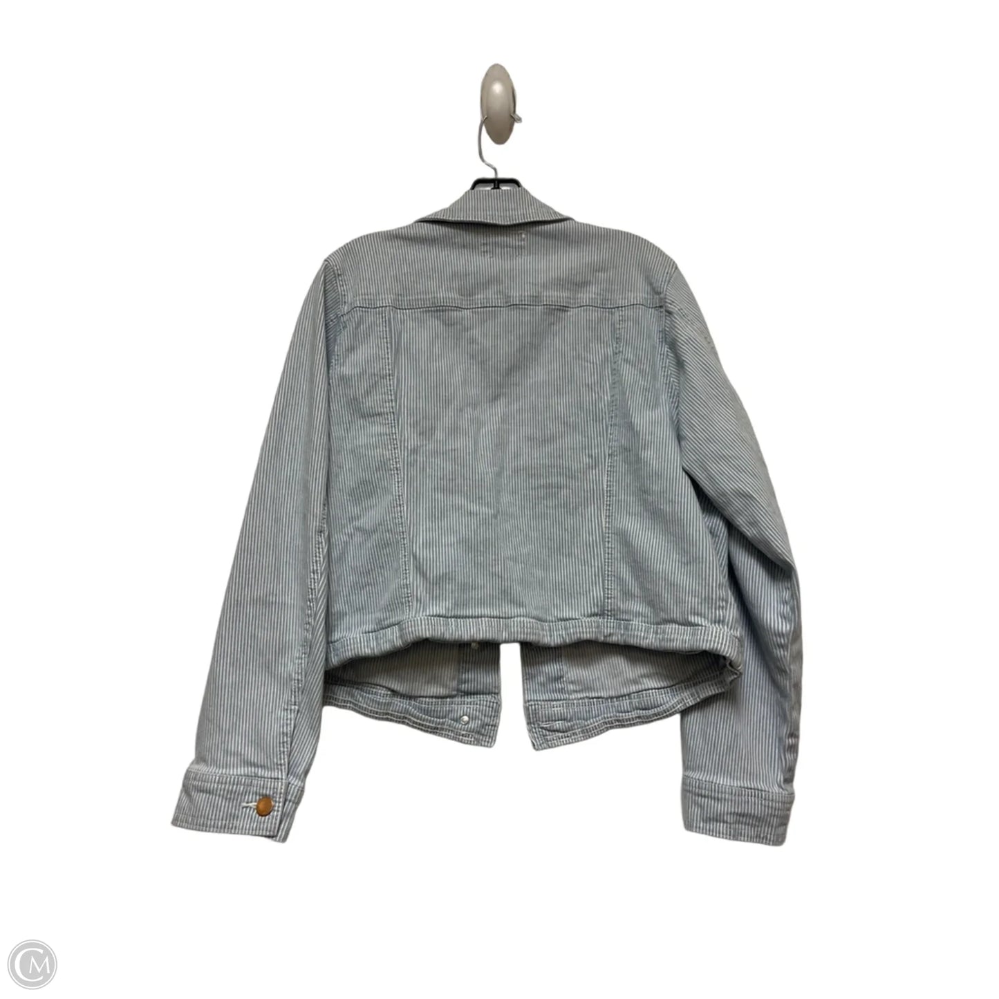 Jacket Denim By Universal Thread In Striped Pattern, Size: M