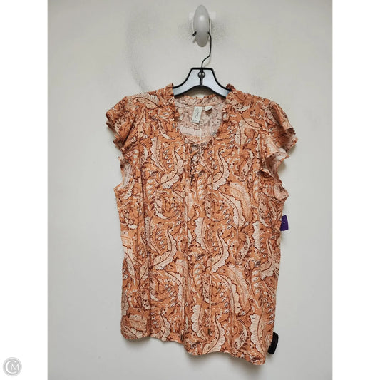 Top Short Sleeve By Joie In Orange, Size: L