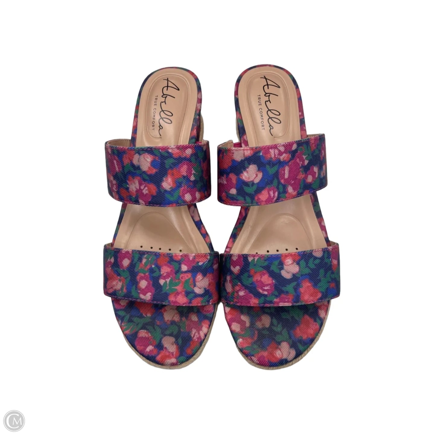 Sandals Heels Wedge By Abella In Floral Print, Size: 8