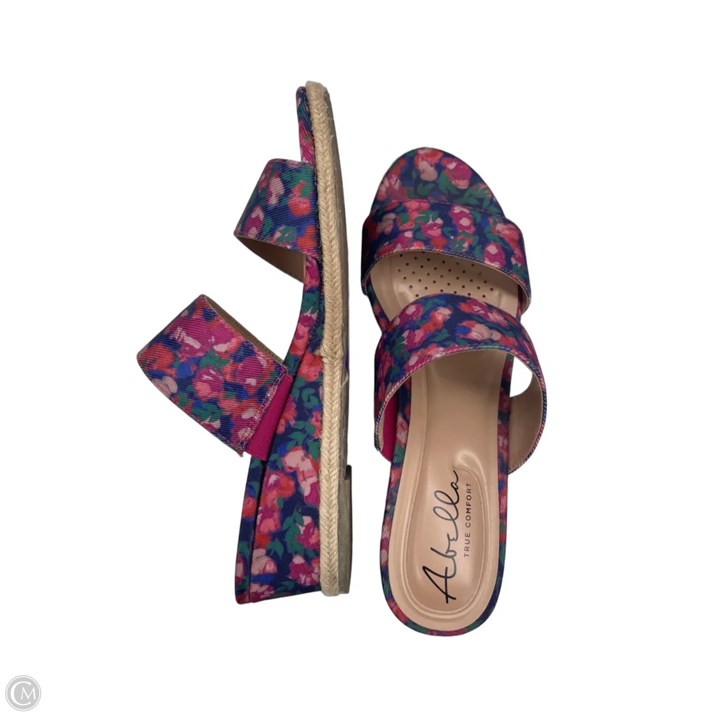 Sandals Heels Wedge By Abella In Floral Print, Size: 8