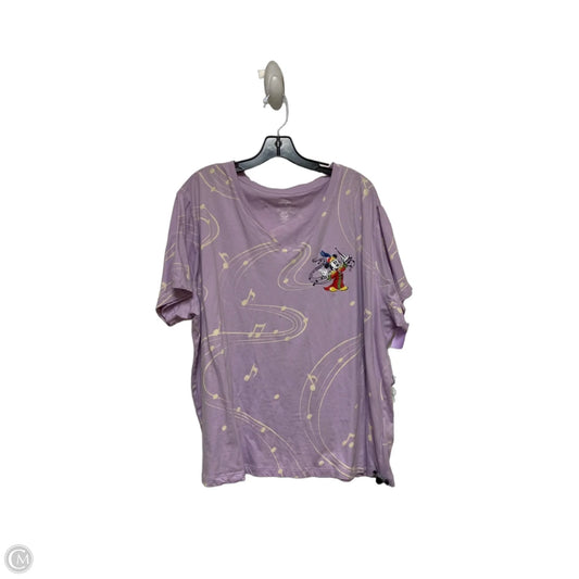 Top Short Sleeve Basic By Disney Store In Cream & Purple, Size: 2x