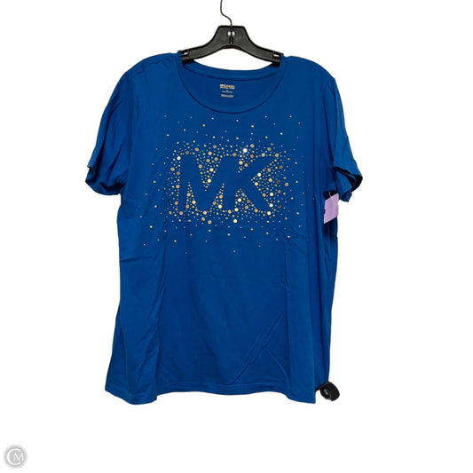 Top Short Sleeve Basic By Michael By Michael Kors In Blue & Gold, Size: Xl