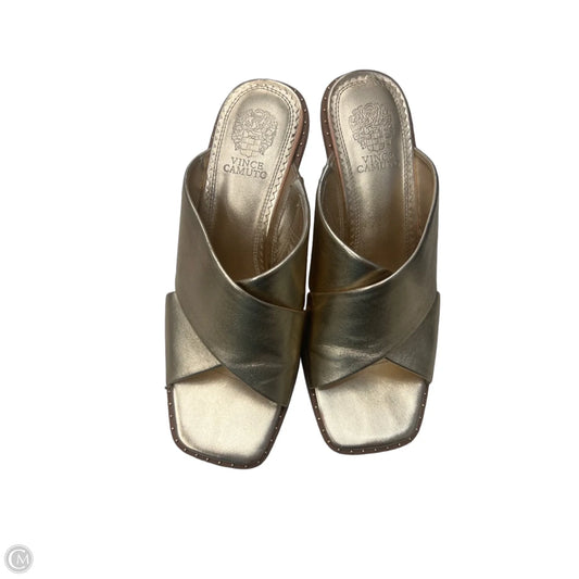 Sandals Heels Wedge By Vince Camuto In Gold, Size: 8