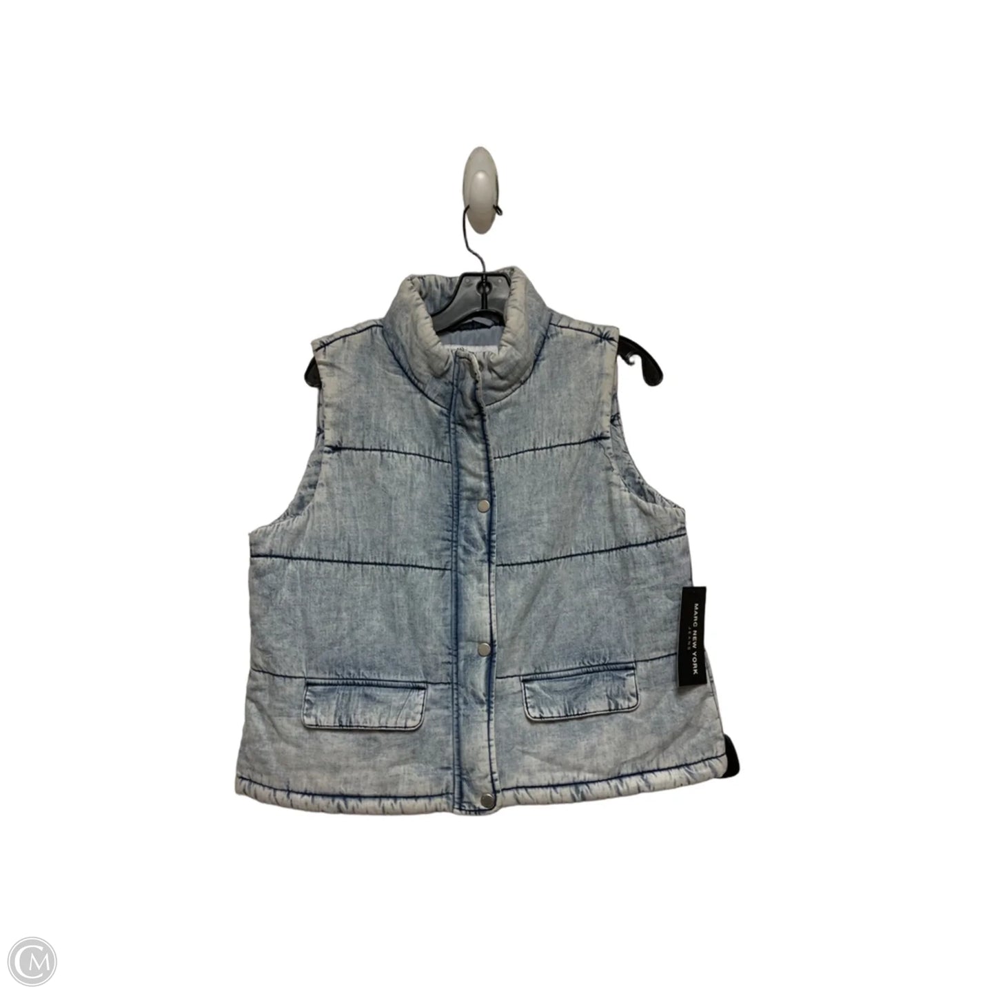 Vest Puffer & Quilted By Marc New York In Blue Denim, Size: M