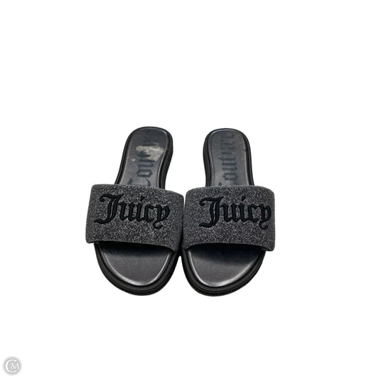 Sandals Flats By Juicy Couture In Black & Silver, Size: 5.5