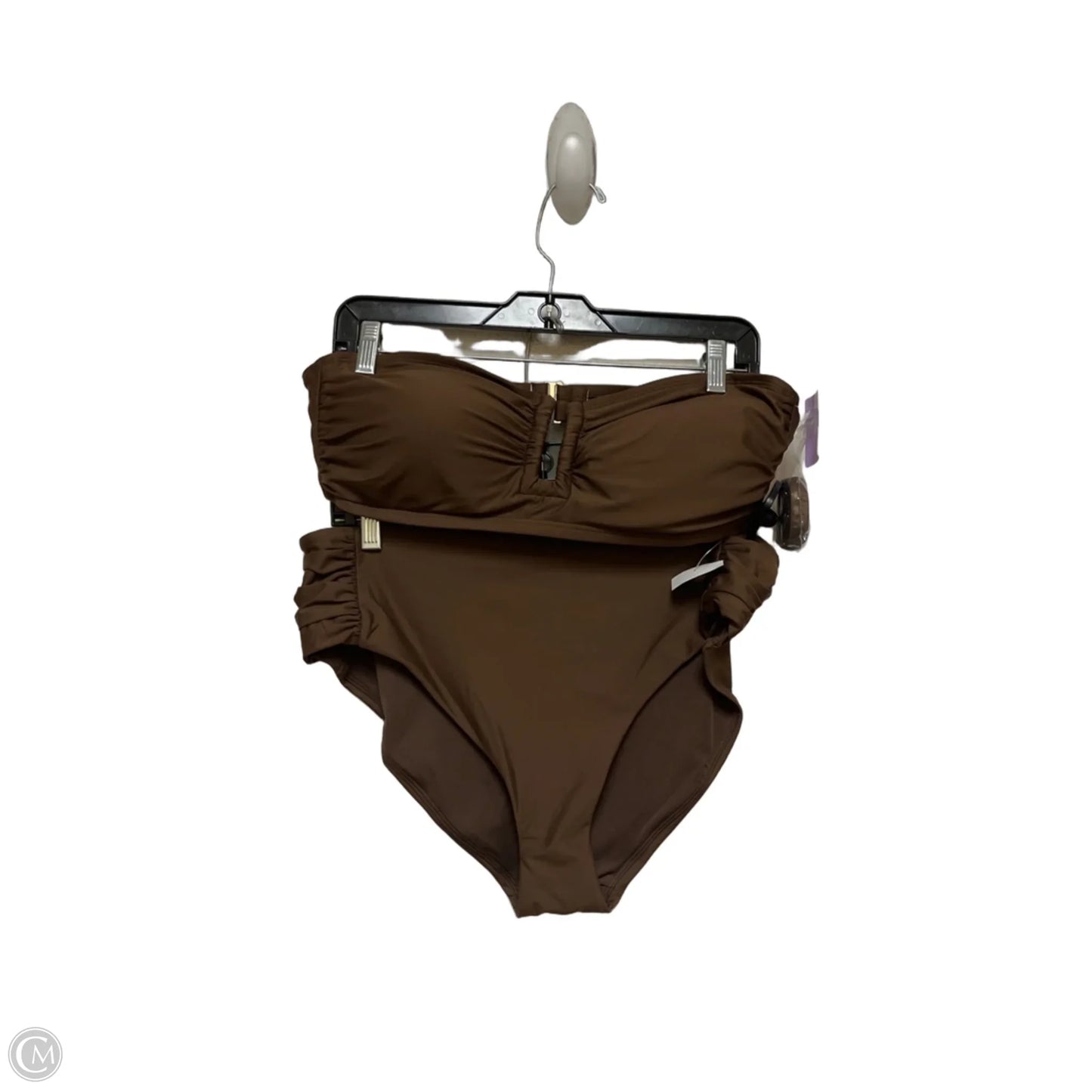 Swimsuit 2pc By Dkny In Brown, Size: L