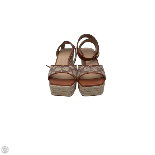 Sandals Designer By Coach In Tan, Size: 7