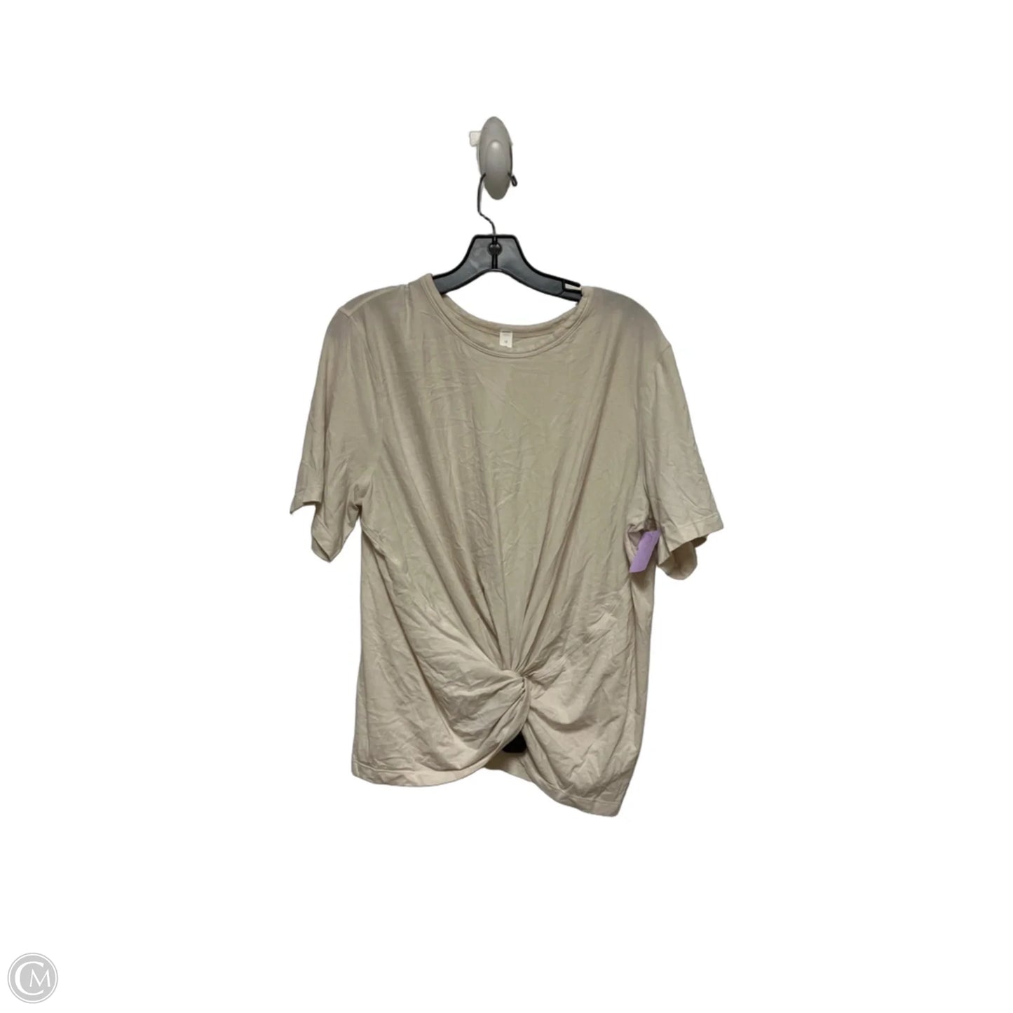 Athletic Top Short Sleeve By Lululemon In Cream, Size: L