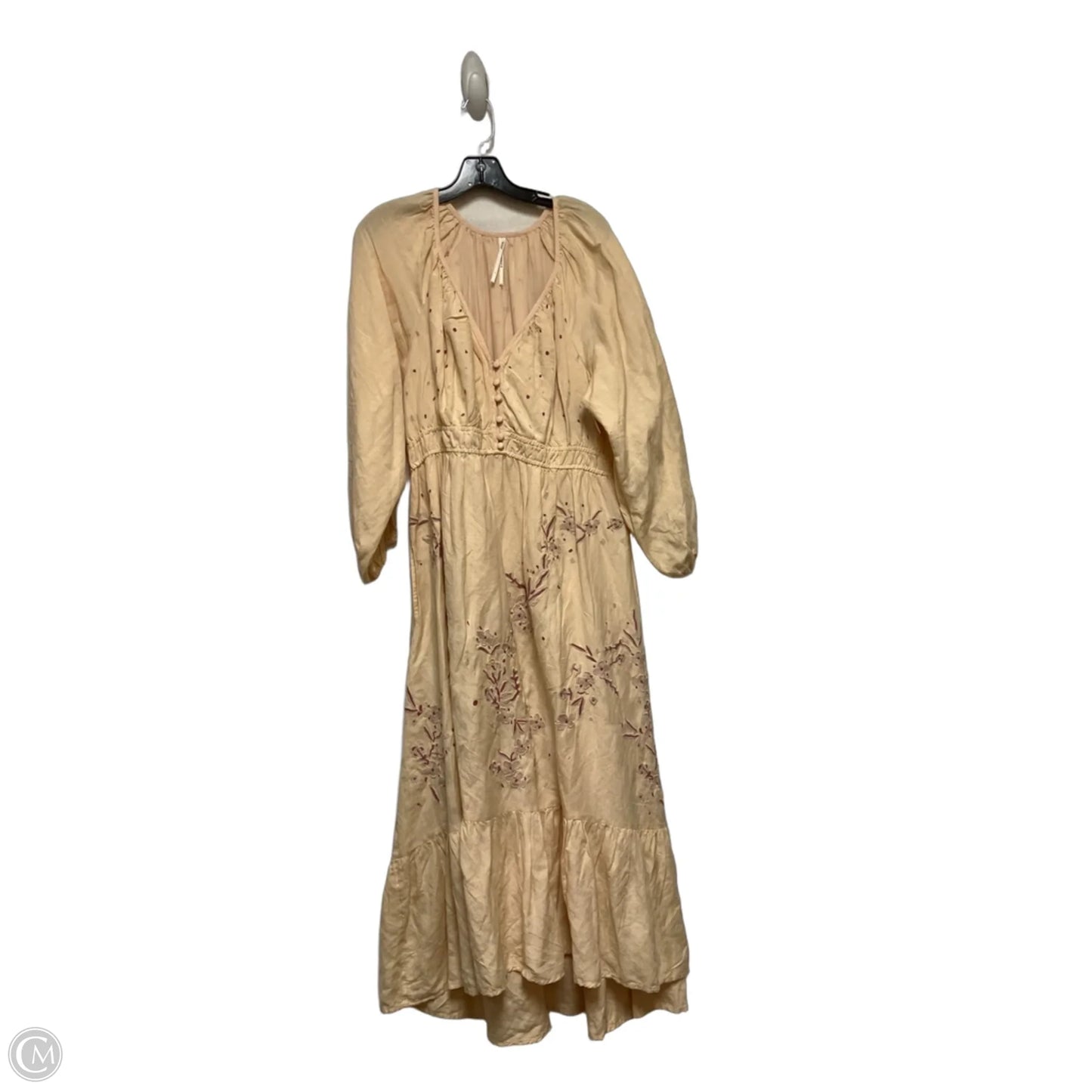 Dress Casual Midi By Anthropologie In Orange & Purple, Size: L