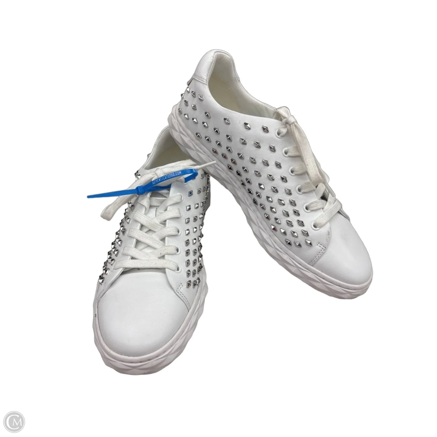 Shoes Luxury Designer By Jimmy Choo In Silver & White, Size: 11