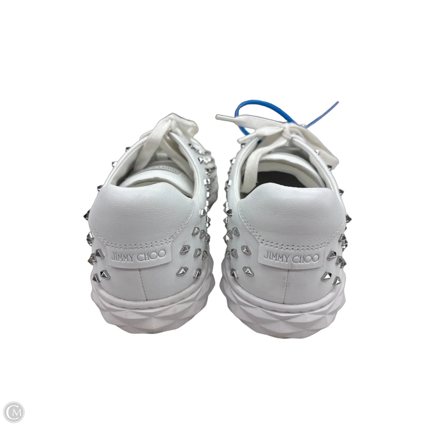 Shoes Luxury Designer By Jimmy Choo In Silver & White, Size: 11