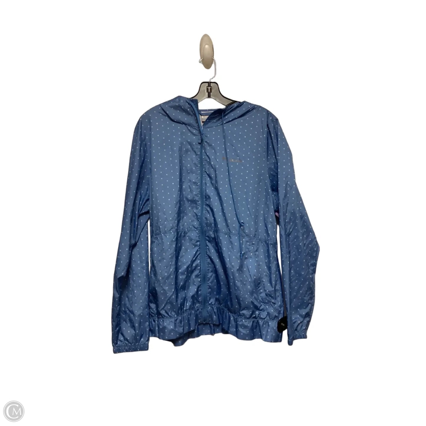 Jacket Windbreaker By Columbia In Blue, Size: L