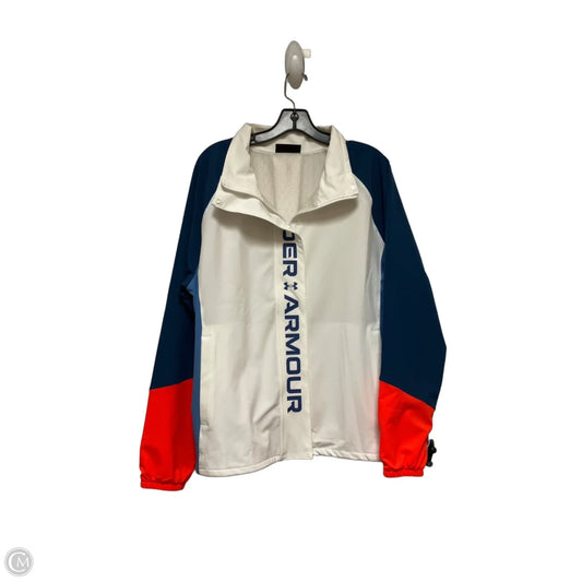 Jacket Windbreaker By Under Armour In Blue & White, Size: Xl