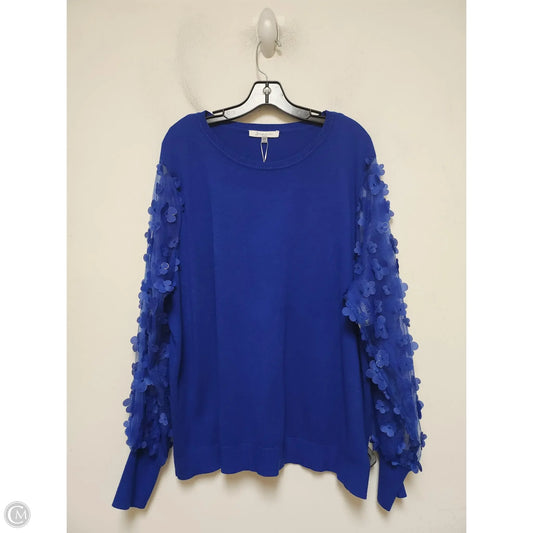Top Long Sleeve By Sioni In Blue, Size: 2x