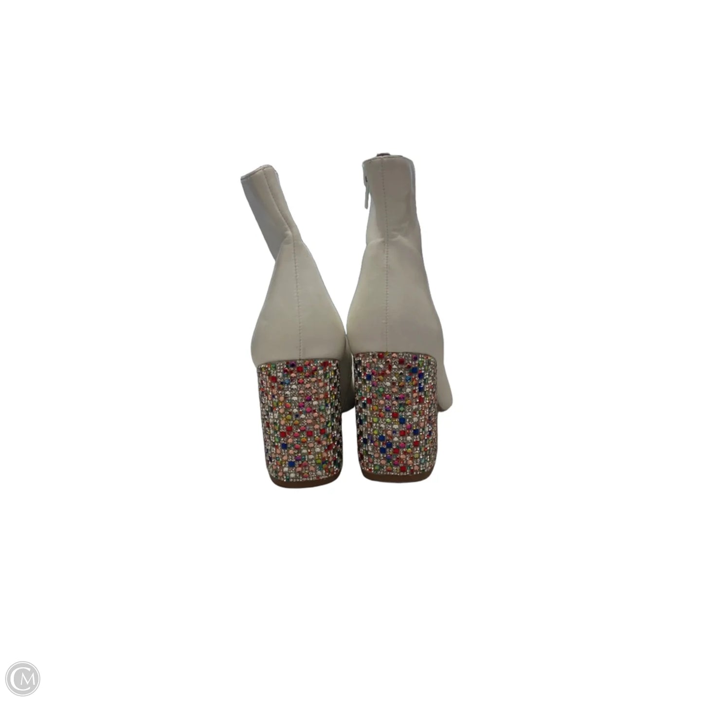 Boots Ankle Heels By Betsey Johnson In White, Size: 10