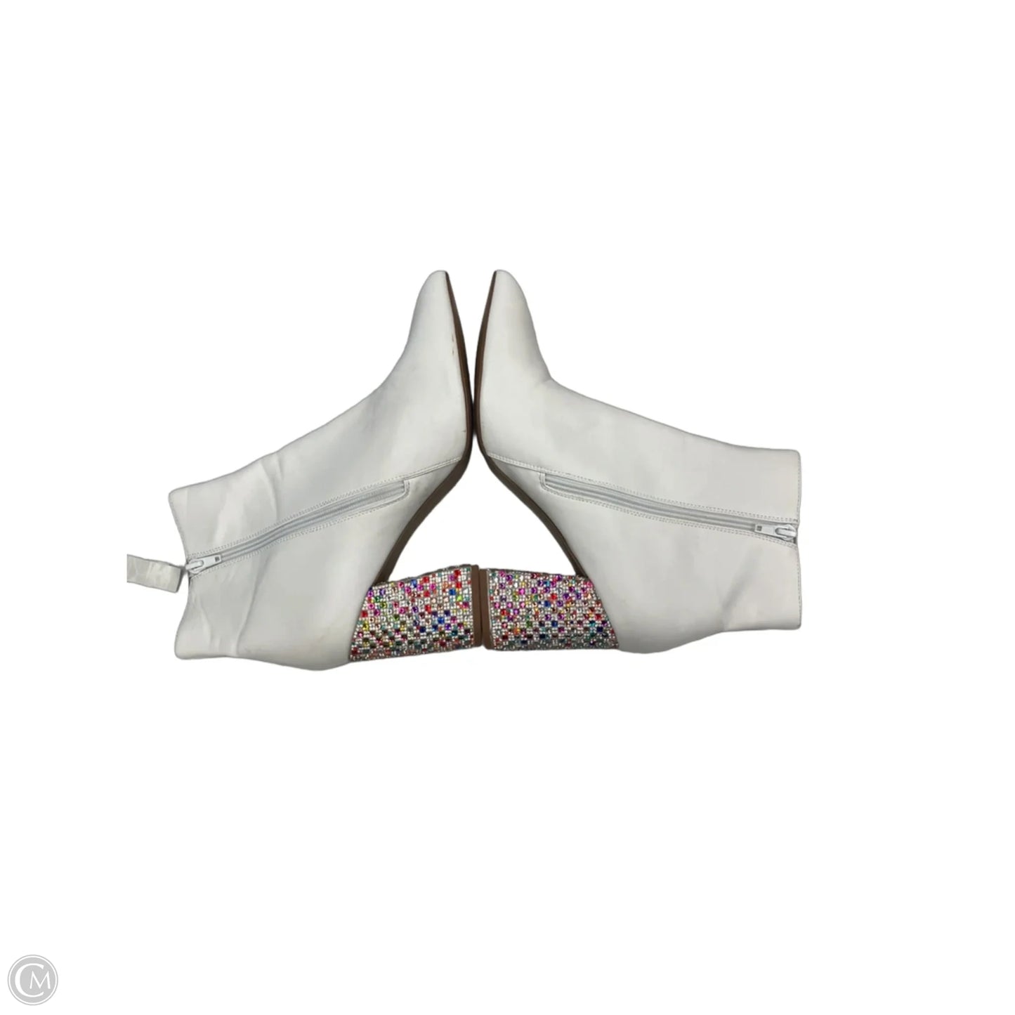 Boots Ankle Heels By Betsey Johnson In White, Size: 10
