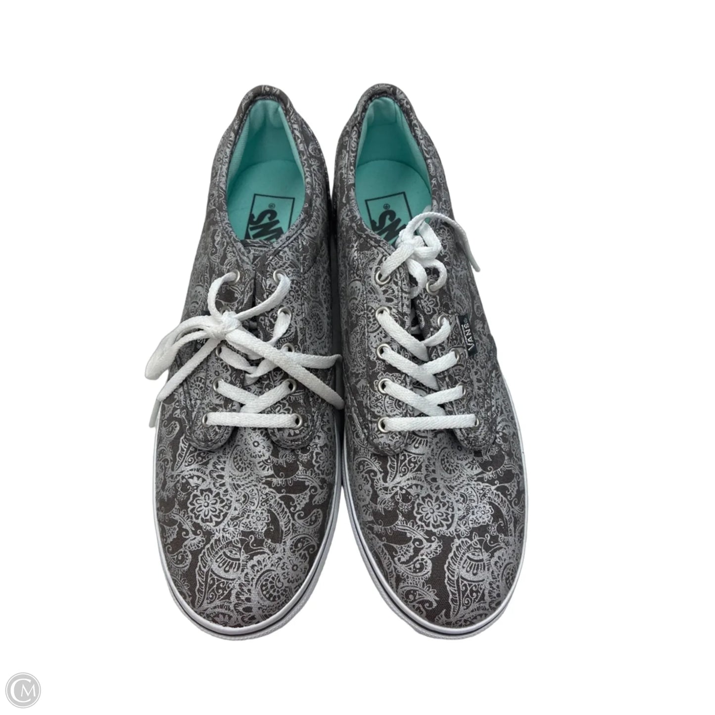 Shoes Sneakers By Vans In Grey & Silver, Size: 9