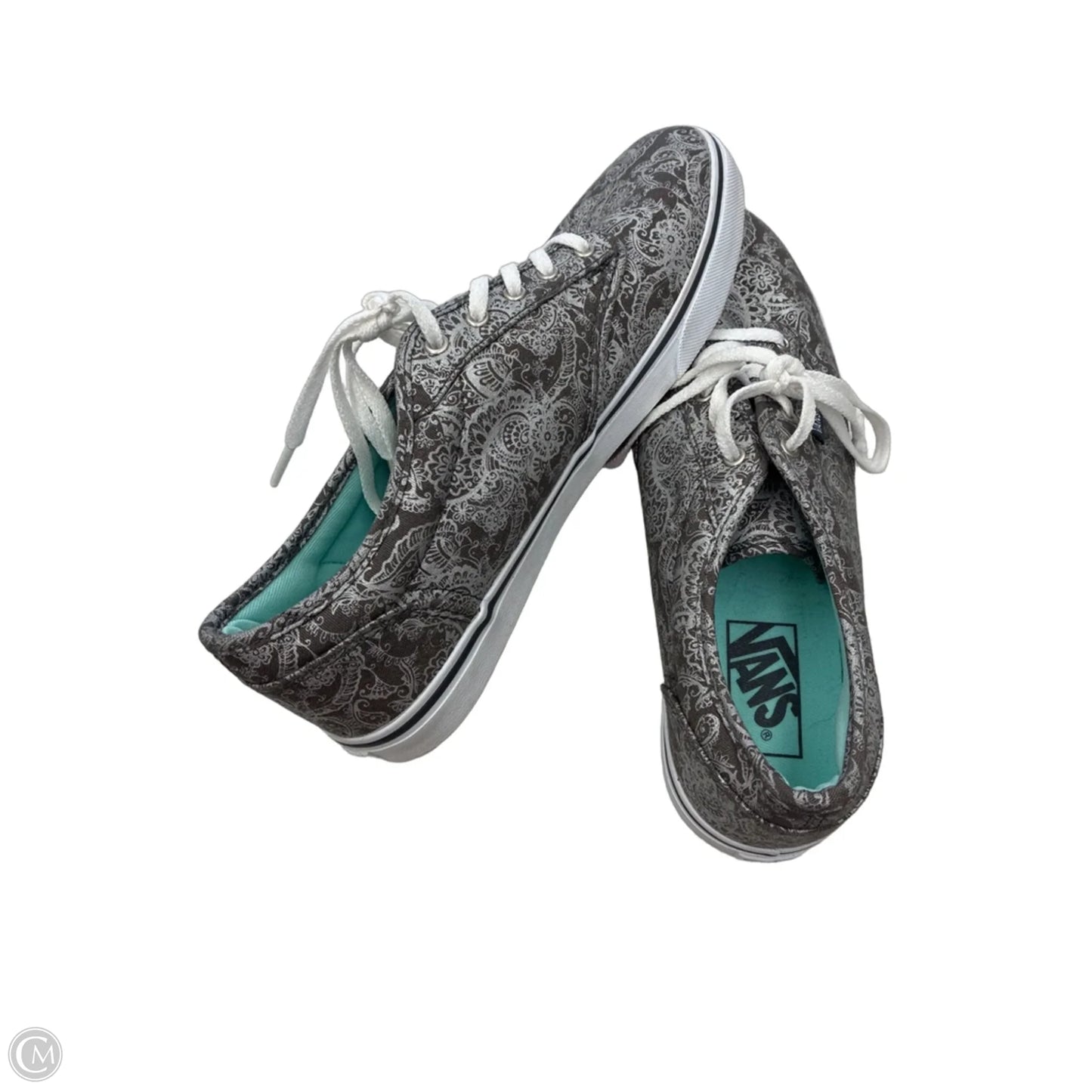 Shoes Sneakers By Vans In Grey & Silver, Size: 9