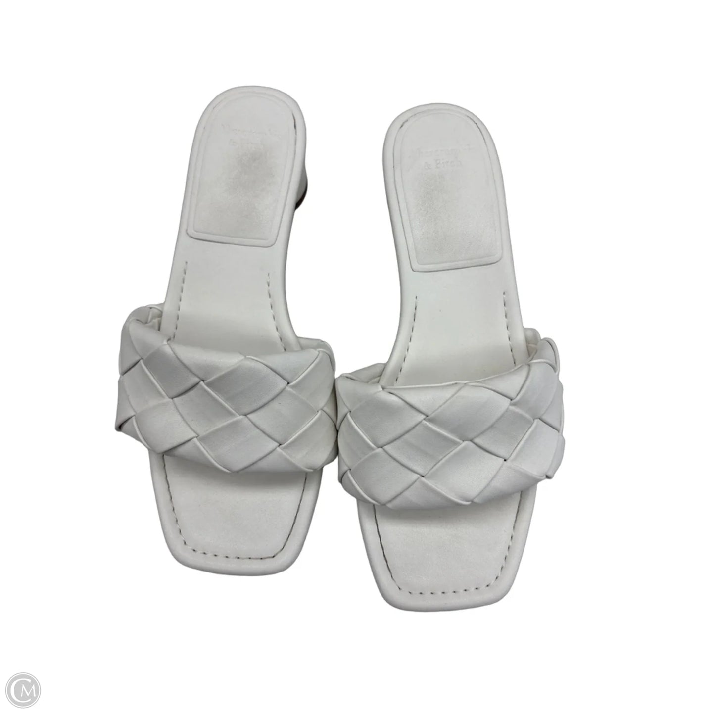 Sandals Heels Block By Abercrombie And Fitch In White, Size: 7.5
