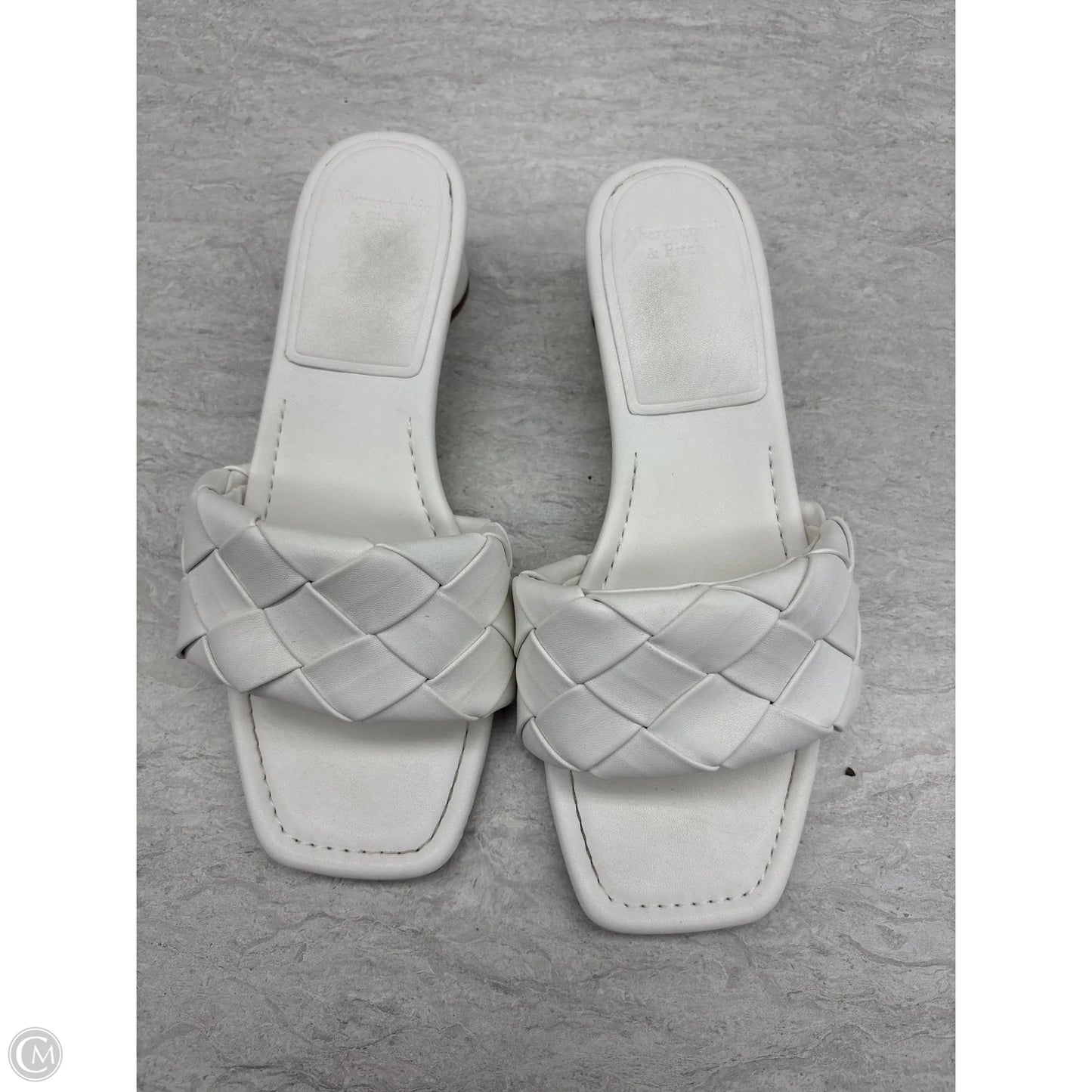 Sandals Heels Block By Abercrombie And Fitch In White, Size: 7.5