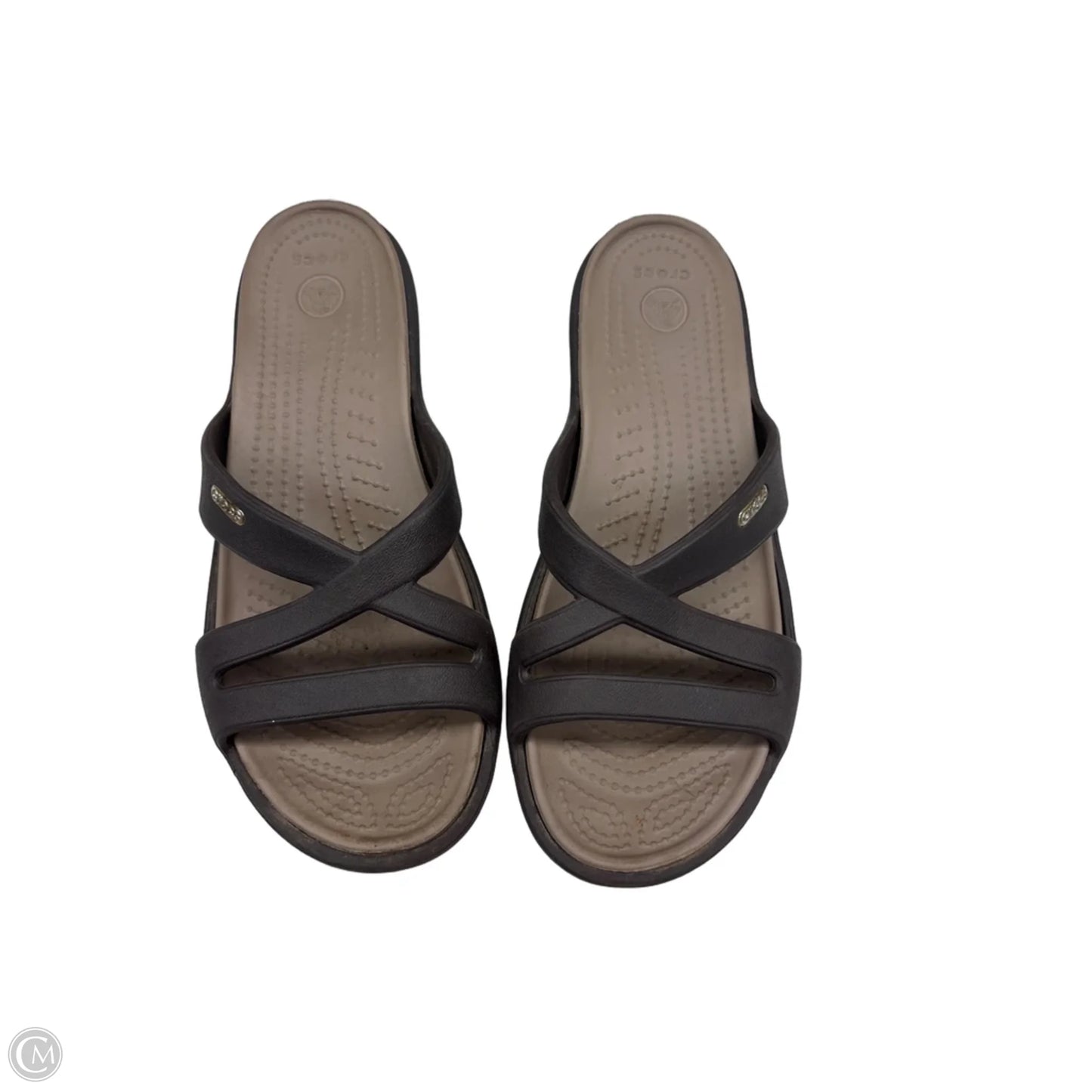 Sandals Flats By Crocs In Brown, Size: 8