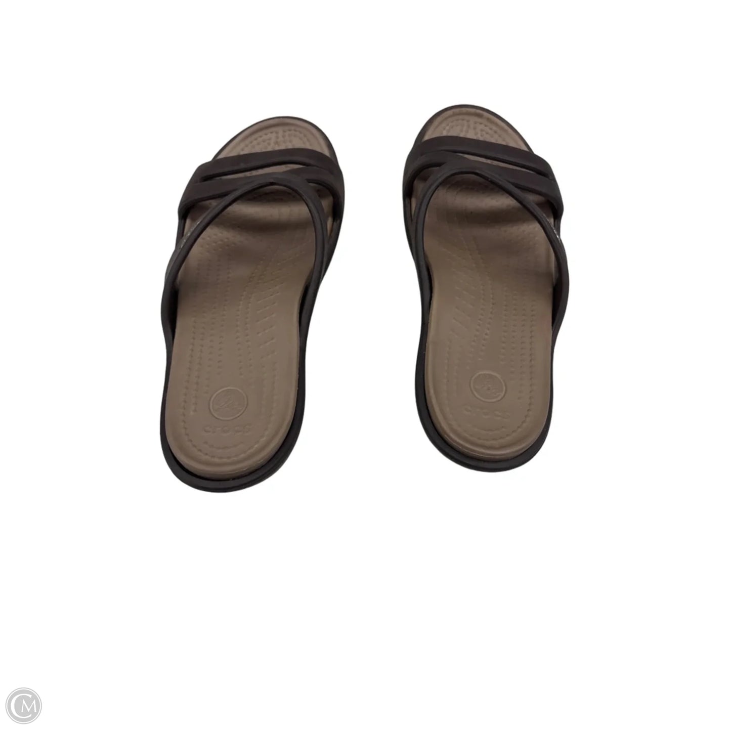 Sandals Flats By Crocs In Brown, Size: 8
