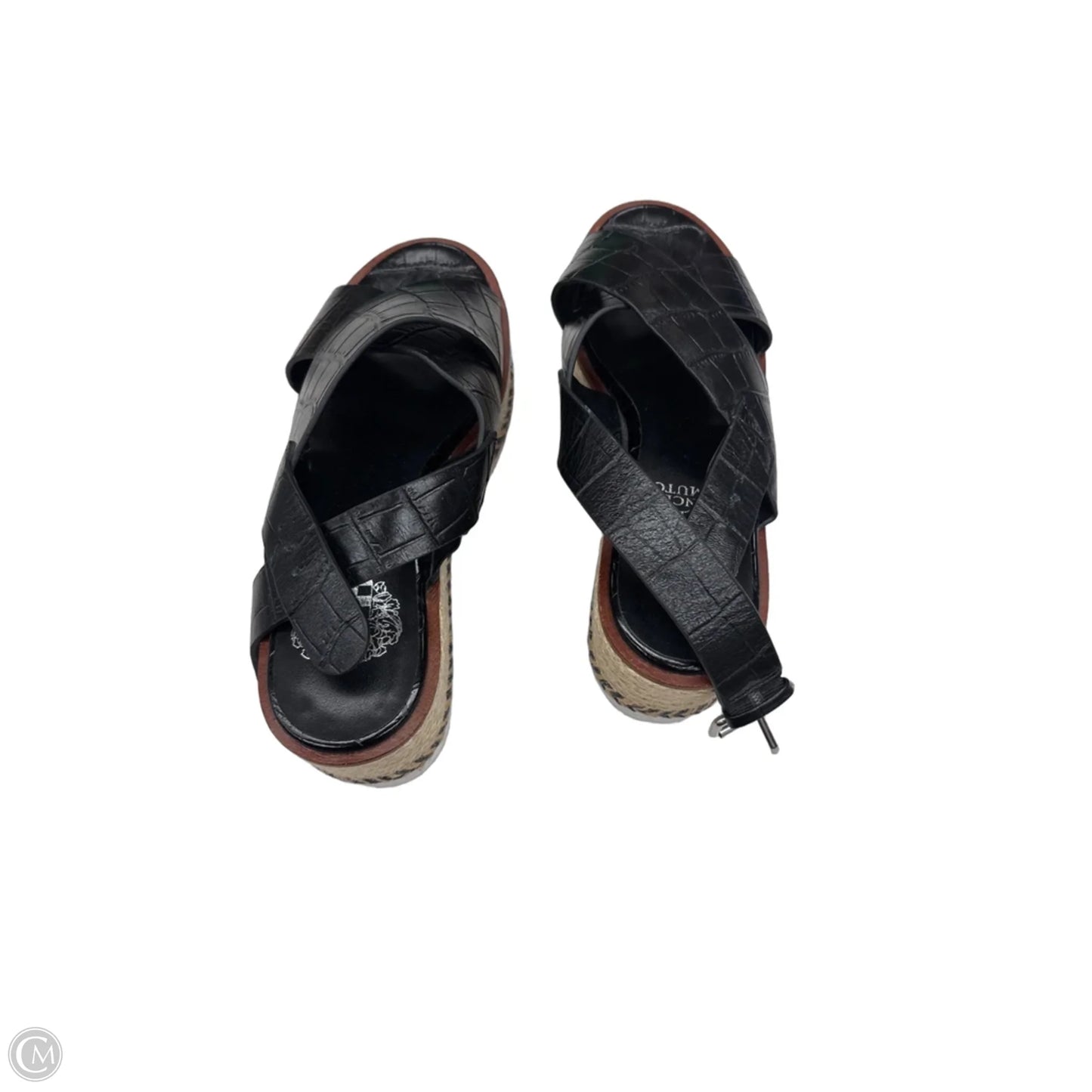 Sandals Heels Platform By Vince Camuto In Black & Tan, Size: 6
