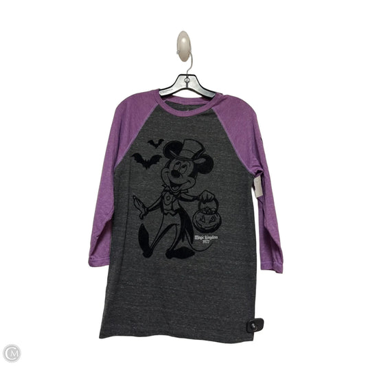 Top Long Sleeve By Disney Store In Black & Purple, Size: S