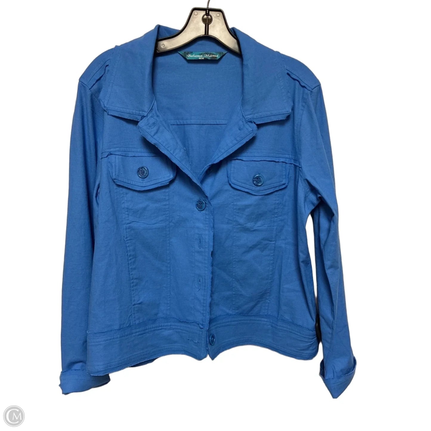 Jacket Shirt By Clothes Mentor In Blue, Size: M
