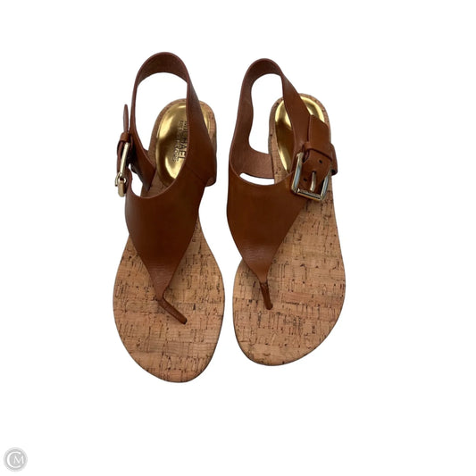 Sandals Flats By Michael By Michael Kors In Brown, Size: 9