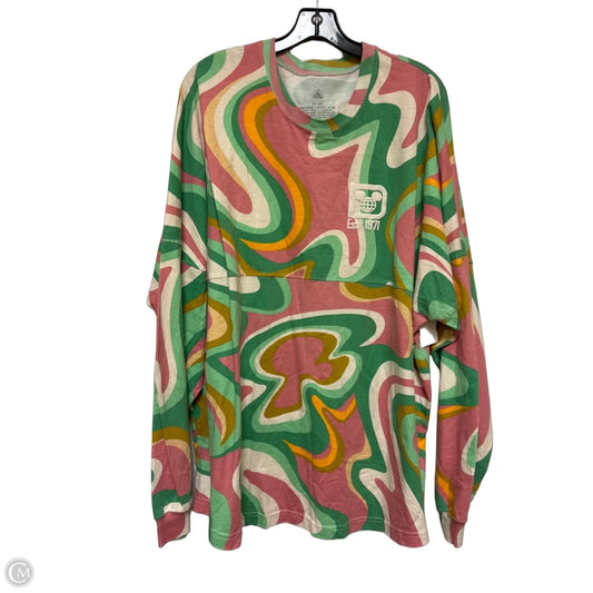 Top Long Sleeve By Disney Store In Green & Pink, Size: Xxl