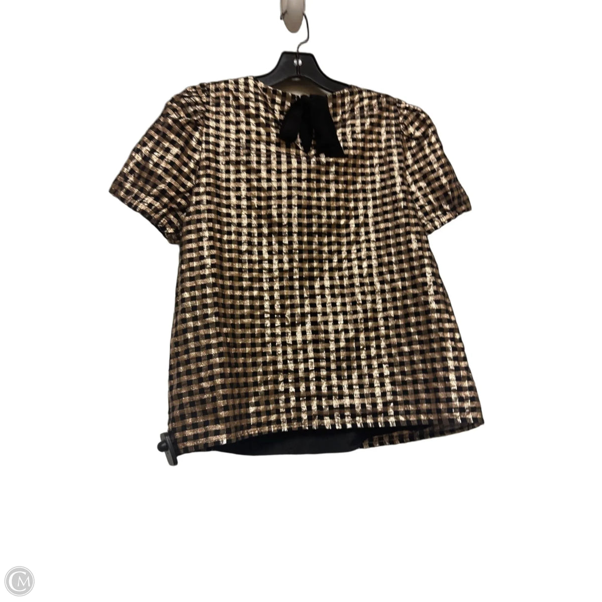 Top Short Sleeve By J. Crew In Plaid Pattern, Size: M