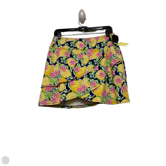 Athletic Skort By Ibkul In Pink & Yellow, Size: M
