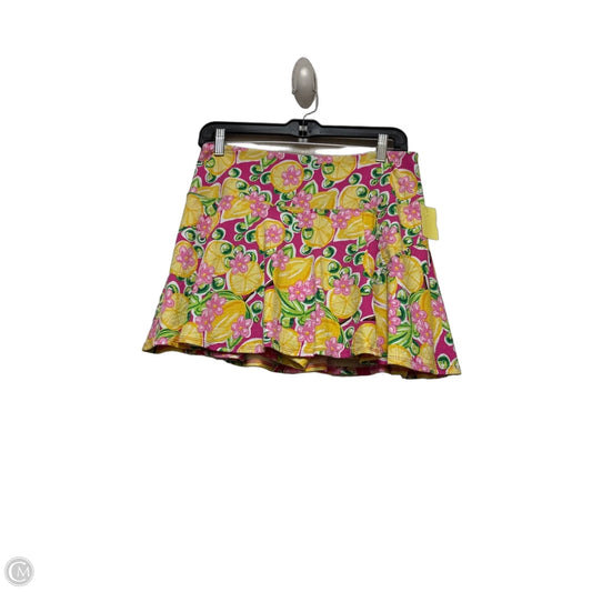 Athletic Skort By Ibkul In Pink & Yellow, Size: M