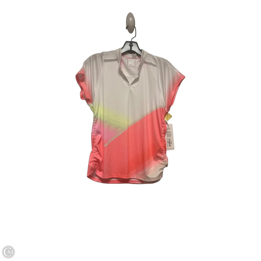 Athletic Top Short Sleeve By Lucky In Love In Orange & White, Size: M