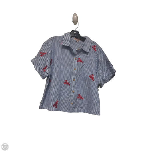 Top Short Sleeve By Philosophy In Striped Pattern, Size: L