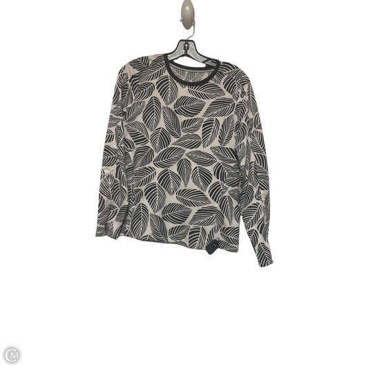 Athletic Top Long Sleeve Crewneck By Tail In Black & White, Size: M