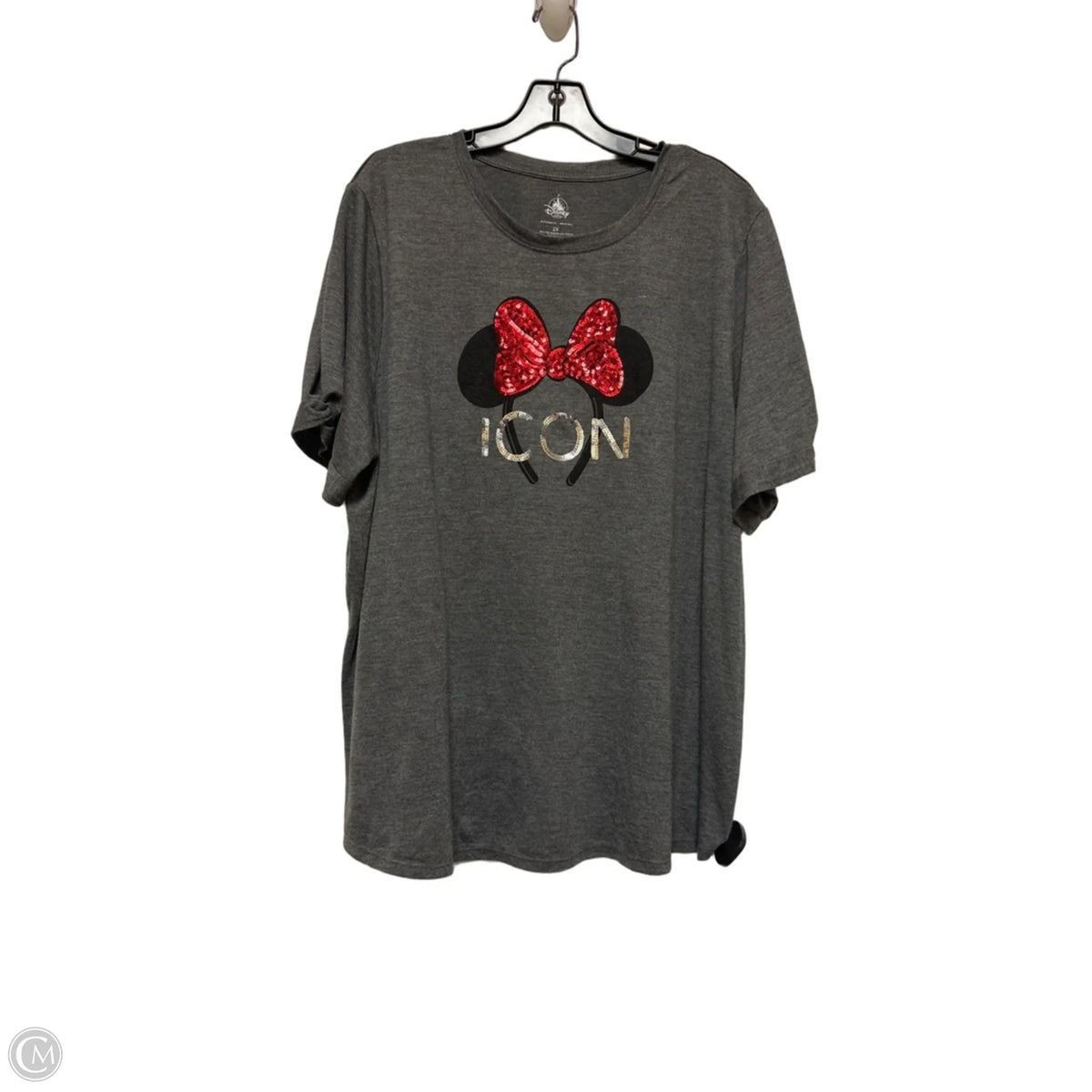 Top Short Sleeve Basic By Disney Store In Grey, Size: 2x
