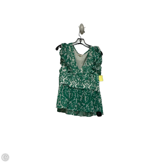 Top Short Sleeve By Dizzy Lizzy In Green & White, Size: Xl
