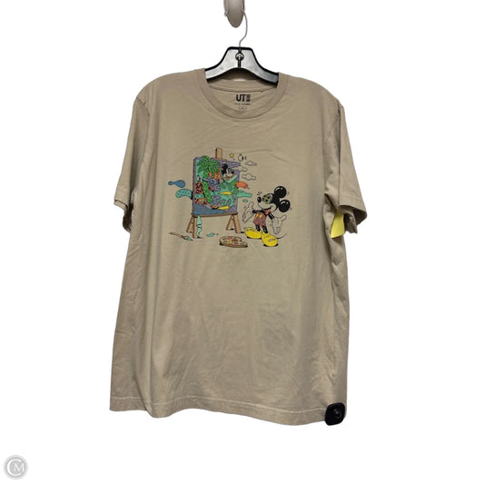 Top Short Sleeve Basic By Disney In Beige, Size: L