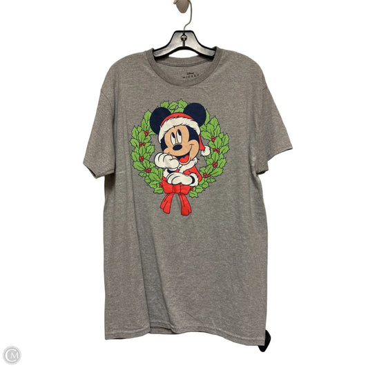 Top Short Sleeve Basic By Disney In Grey, Size: L