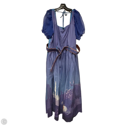 Dress Casual Midi By Disney Store In Blue & Purple, Size: 3x
