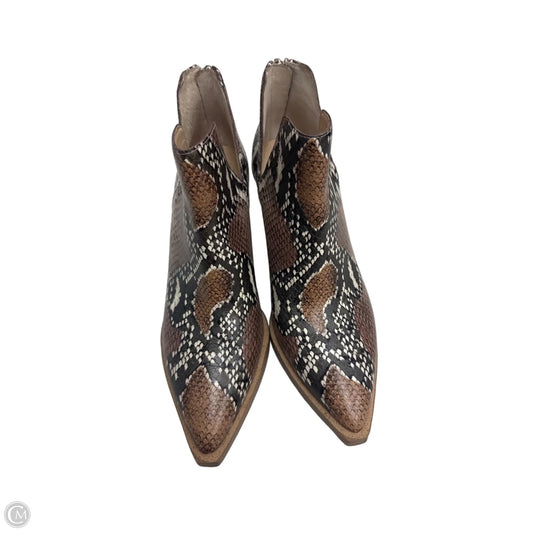 Boots Ankle Heels By Vince Camuto In Snakeskin Print, Size: 7