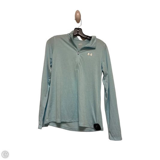 Athletic Top Long Sleeve Collar By Under Armour In Blue, Size: Xs