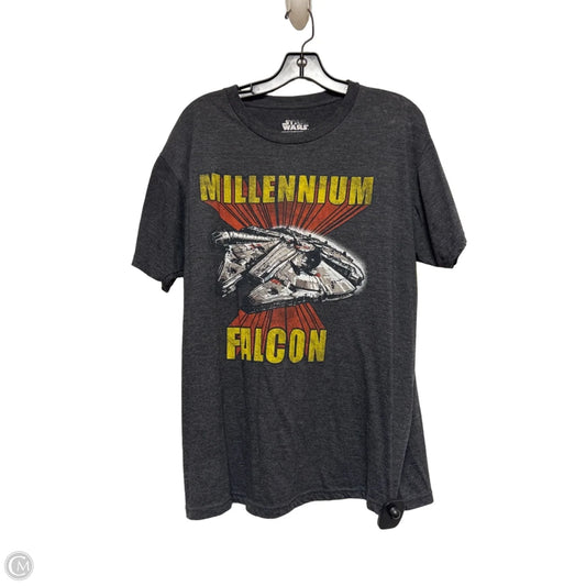 Top Short Sleeve Basic By Clothes Mentor In Grey, Size: L