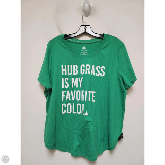 Top Short Sleeve Basic By Disney Store In Green, Size: 1x
