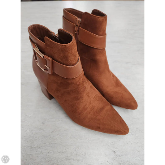 Boots Ankle Heels By Aerosoles In Brown, Size: 7.5