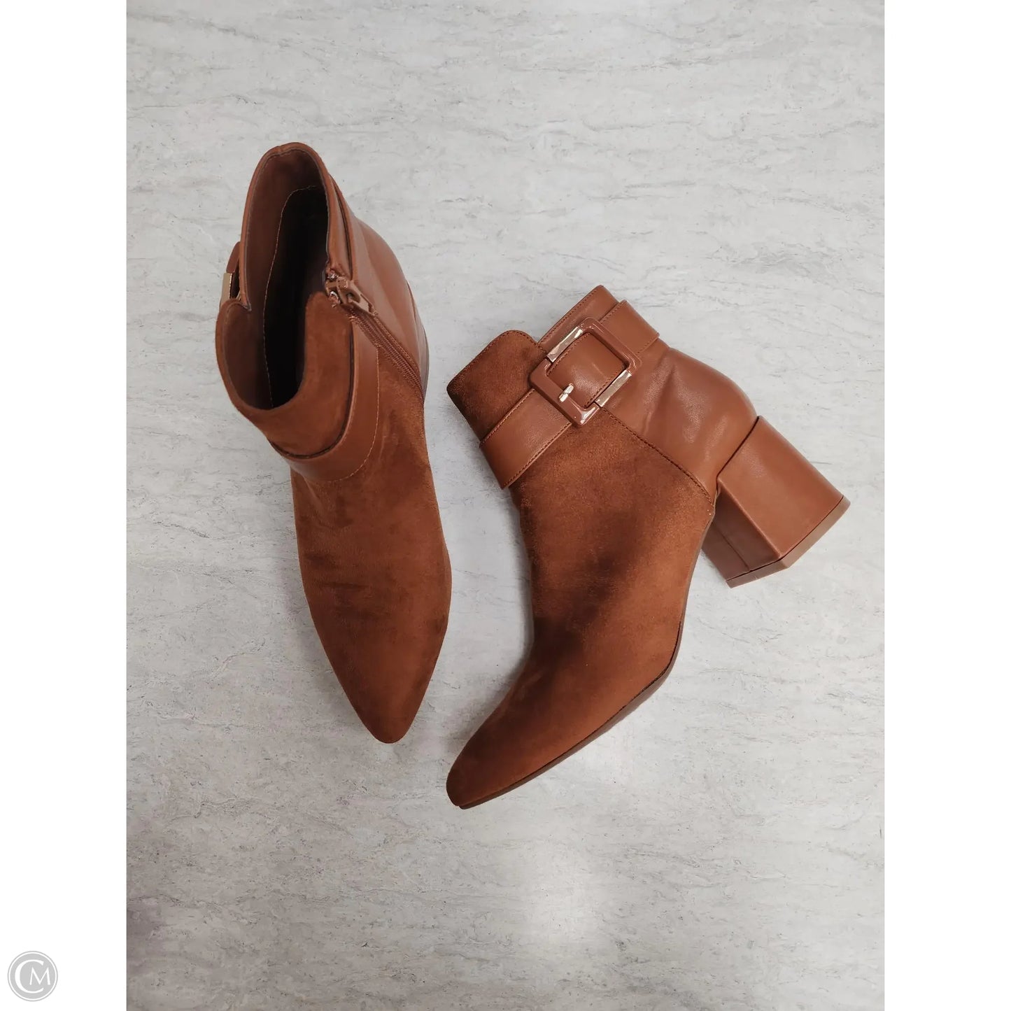 Boots Ankle Heels By Aerosoles In Brown, Size: 7.5